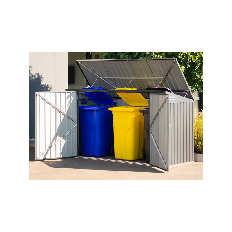 Abri 3 Poubelles 240L- Noir - PAS CHER !