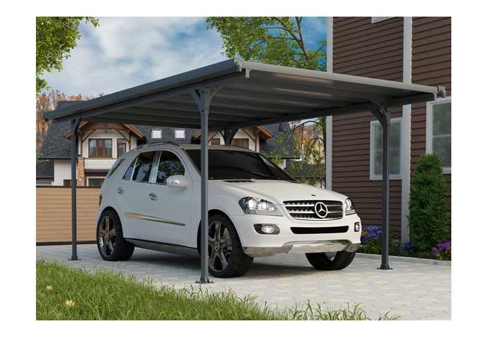 CARPORT ALU TOIT PLAT EN POLYCARBONATE - 15M2