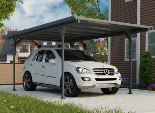 CARPORT ALU TOIT PLAT EN POLYCARBONATE - 15M2