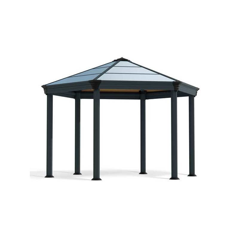 Outsunny Tonnelle gazebo hexagonal avec 6 parois latétales hauteur