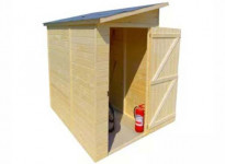 Coffre rangement jardin 2000L bois traité Gardy Shelter couvercle noir