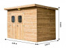 Abri Panneaux bois traité, toit plat 5.70M2
