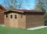 Abri Jardin bois traité, couverture plaques ondulées bitumées 12M2 au sol