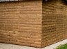 Abri Jardin madriers bois traité, couverture plaques ondulées bitumées 9M2 au sol
