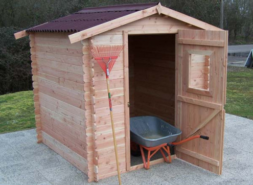 Abri de Jardin en Bois 6 m2 - l332xP222xH232cm - Cabanon Jardin extérieur  avec Sol - Cabane de Jardin - Chalet de Loisirs - Maison d'été - TIMBELA  M334FB : : Jardin