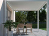 Pergola Bioclimatique Aluminium 9m2 Gris ou Blanc avec Store 3M