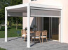 Pergola Bioclimatique Aluminium 9m2 Gris ou Blanc avec Store 3M