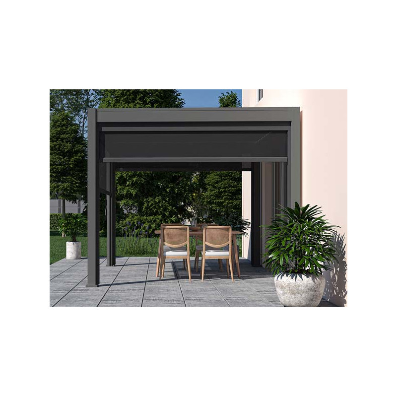 Kiosque de jardin alu GRACE 4m x 3m Gris anthracite