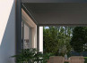 Pergola Bioclimatique Aluminium 9m2 Gris ou Blanc avec Store 3M