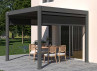 Pergola Bioclimatique Aluminium 9m2 Gris ou Blanc avec Store 3M