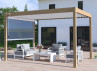 PERGOLA ALU BIOCLIMATIQUE BICOLOR BOIS/BLANC STORE BLANC 12M2