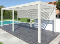 PERGOLA BIOCLIMATIQUE ALU 18M2 + 2 STORES 3M