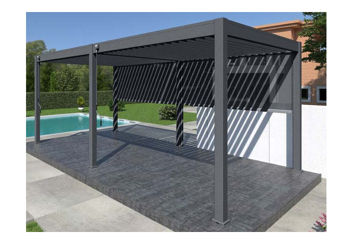 PERGOLA BIOCLIMATIQUE ALU 18M2 + 2 STORES 3M