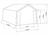 ABRI JARDIN TOILE RENFORCEE TOIT 2 PENTES - 9.30M2