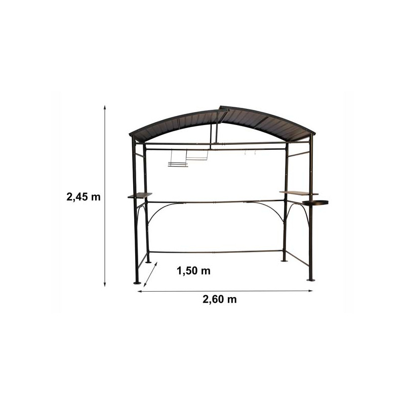 Abri acier époxy pour barbecue et plancha Hespéride Neiba