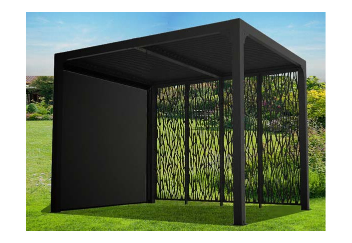 PERGOLA BIOCLIMATIQUE ALU + 2 BRISE-VUE - 7M2