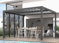 PERGOLA BIOCLIMATIQUE ALU + PANNEAUX MOUCHARABIEH