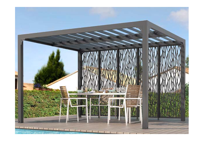 PERGOLA BIOCLIMATIQUE ALU + PANNEAUX MOUCHARABIEH