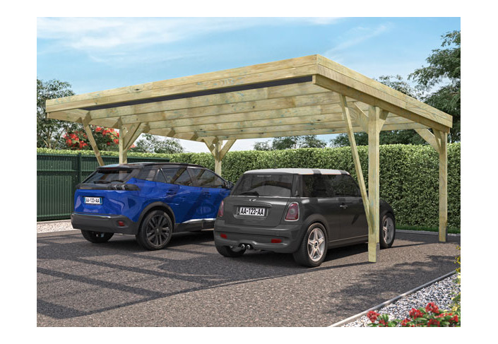 Carport Double Bois Traité - 31M2