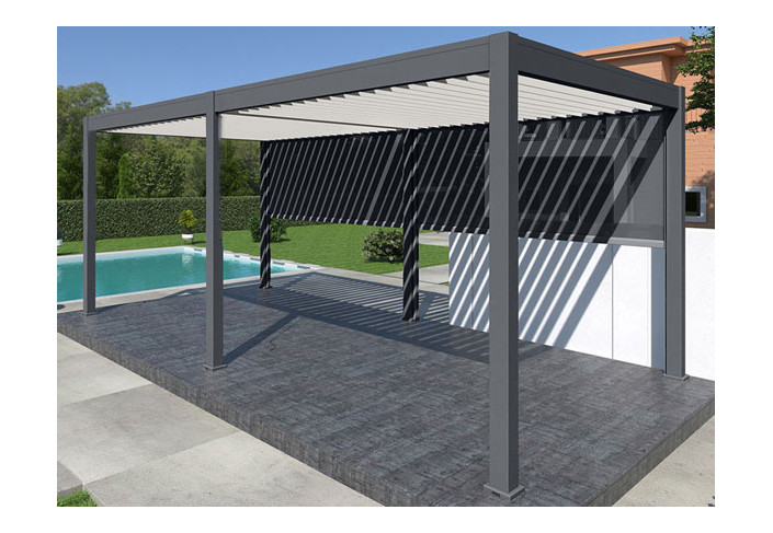 Pergola Bioclimatique Motorisée Aluminium Bicolore 18M2