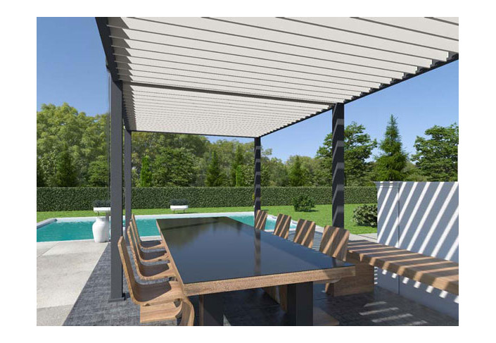 PERGOLA BIOCLIMATIQUE ALU MOTORISÉE BICOLORE 24M2