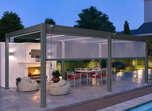 PERGOLA BIOCLIMATIQUE ALU 24M2 + 2 STORES 3M