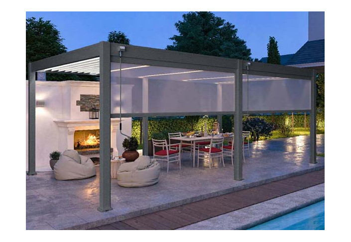 PERGOLA BIOCLIMATIQUE ALU BICOLORE 24M2 + 2 STORES