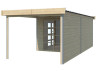 Abri cubique toit acier avec auvent 18 m2