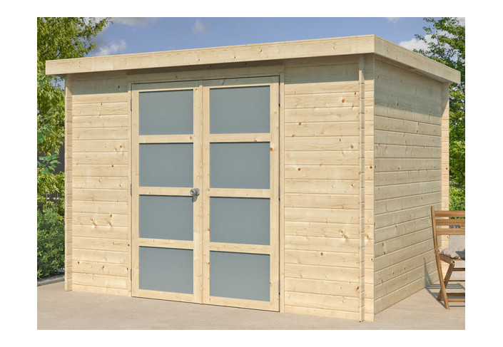 Abri bois toit acier 7m2