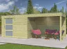 Abri combiné bois traité 11m2
