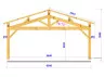 CHARPENTE BOIS TENON/MORTAISE 2 PANS - 42M2
