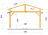 CHARPENTE BOIS TENON/MORTAISE DOUBLE PENTE - 20M2