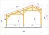 Charpente 2 pentes asymétriques en bois douglas - 63m2