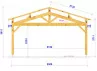 CHARPENTE BOIS TENON/MORTAISE DOUBLE PENTE - 36M2