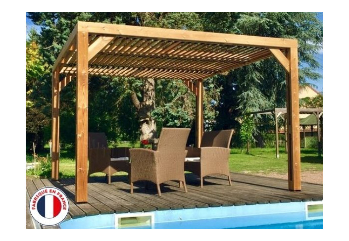 PERGOLA BOIS THERMO TRAITÉ AVEC VENTELLES