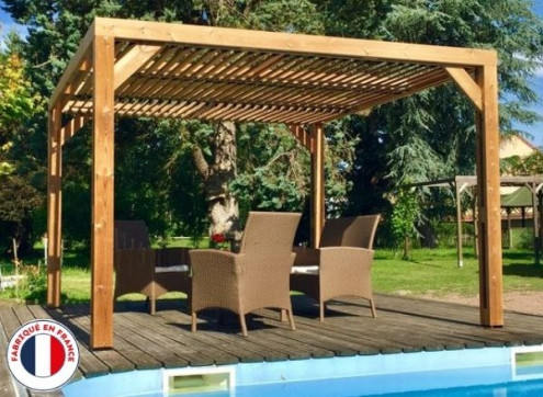 PERGOLA BOIS THERMO TRAITÉ AVEC VENTELLES