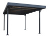 Carport Aluminium Toit Plat en Polycarbonate Bronze - 14m2