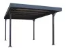 Carport Aluminium Toit Plat en Polycarbonate Bronze - 14m2