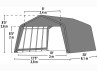 Abri rangement toile PVC, Grande Hauteur - 22.57 m2