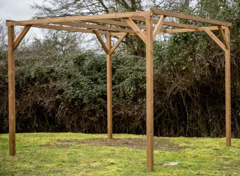 Abri Voiture Bois Traité 8.88m2 à couvrir