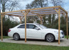 Abri Voiture Bois Traité - Couverture PVC translucide - 15.10m2