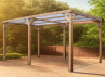 Abri Voiture Bois Traité - Couverture PVC translucide - 15.10m2