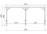Abri Voiture Bois Traité - Couverture PVC translucide - 15.10m2
