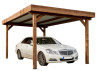 Abri Voiture Bois Traité Couverture Acier 17m2