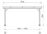 Abri Voiture Bois Traité Couverture Acier 17m2