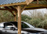 Abri Voiture Bois Traité Couverture Acier 17.89m2