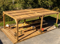 Pergola Bois Traité 20.93m2 avec ventelles mobiles