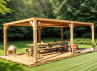 Pergola Bois Traité 20.93m2 avec ventelles mobiles
