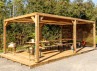 Pergola Bois Traité + Brise Vue - 20.93m2