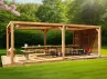 Pergola Bois Traité + Brise Vue - 20.93m2